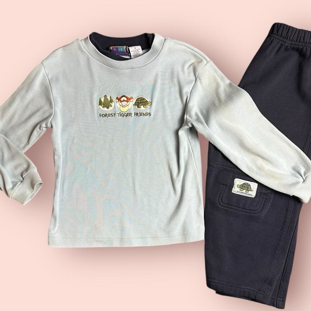 Vtg Rare Tigger Forest Friends Outfit Kids Boys Sz 6 Sweatshirt Pants Pooh Blue